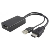 Cable adaptador HDMI macho a DisplayPort hembra.